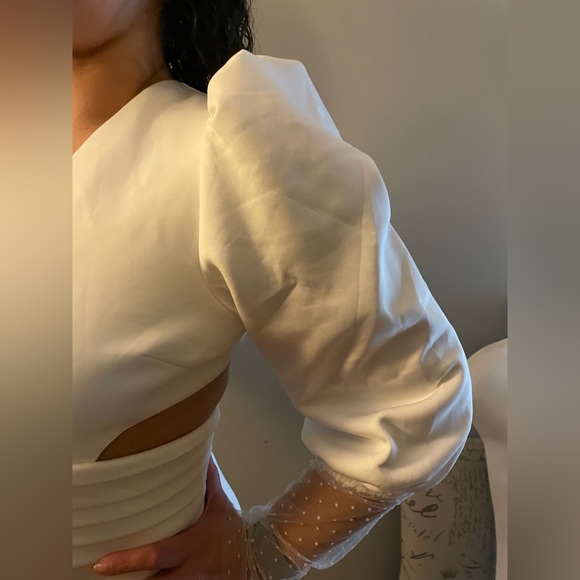 Elegant wedding dress Backless Mesh
Insert Gigot Sleeve cut out formal Dress - Picture 6 of 6